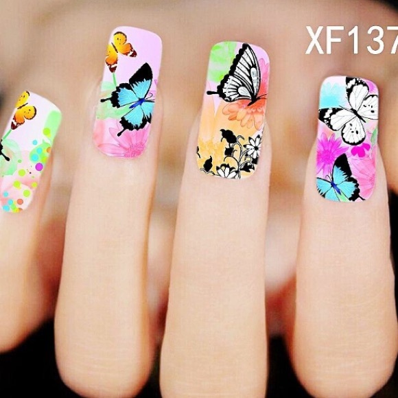 3/ $12 Nail Art Waterslide Tattoo Orange Pink Rose - Picture 7 of 7